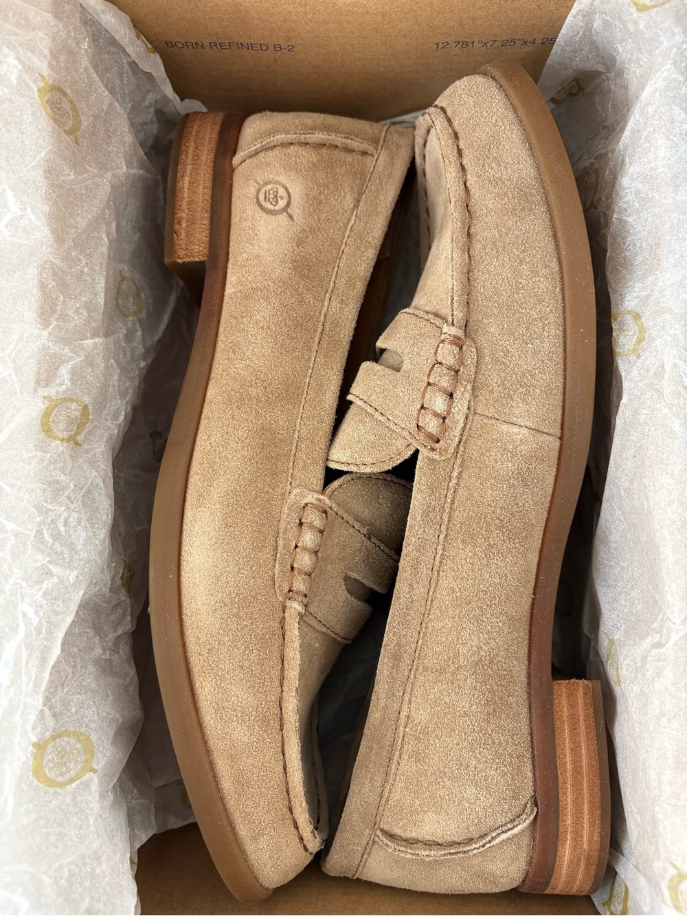 Born Suede Loafers in Light Tan